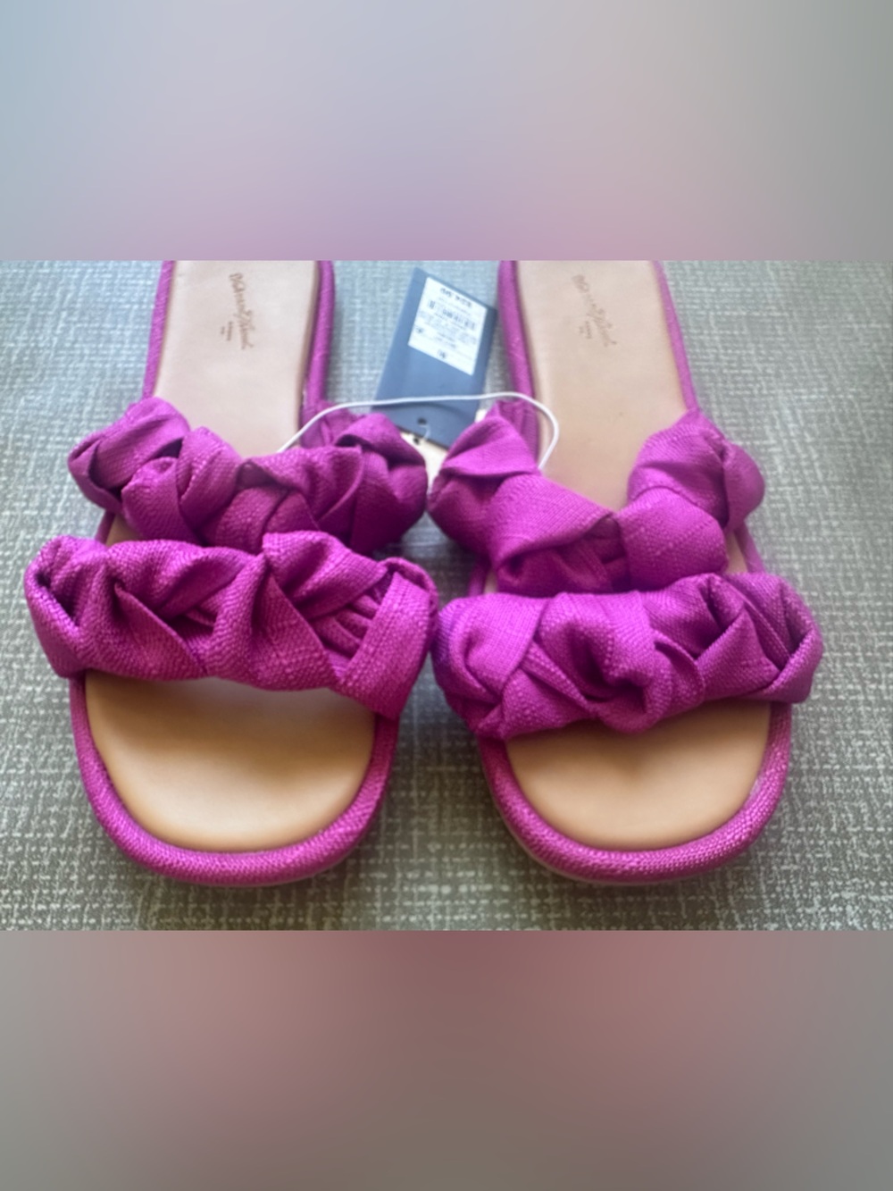 Universal Thread Women’s 9.5 Magenta Pink Knotted Slide Sandals NWT - Picture 3 of 8